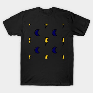 Moon and Thunder pattern T-Shirt